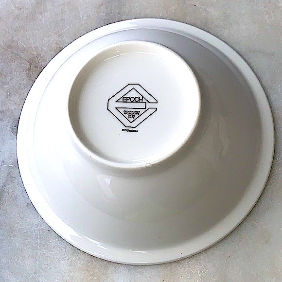 EPOCH “LE RESTAURANT” 6 INCH RIM CEREAL BOWL Y2K WHITE BLACK ROUND - Picture 4 of 5